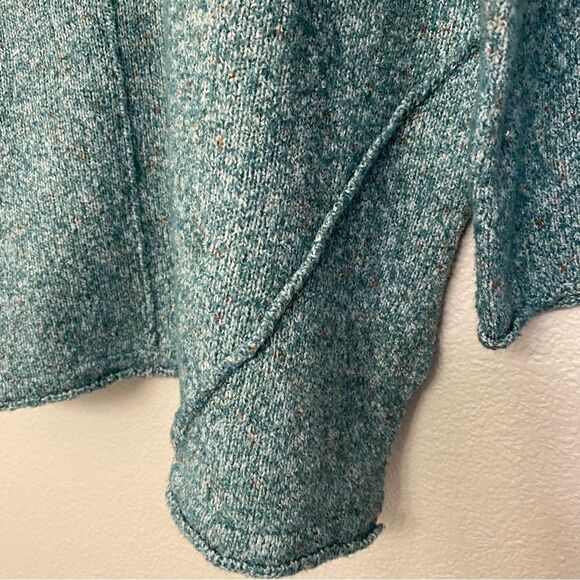 DEMOCRACY blue soft mid weight open back soft stretch sweater v neck L - Picture 5 of 10